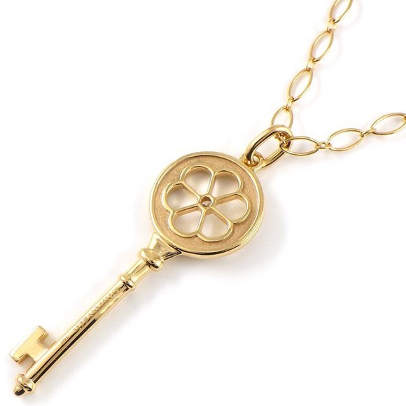 Tiffany Blossom Key Diamond Necklace Pink Gold - Picture 2 of 8